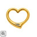 Gold Anhänger Fantasie Herz Swinging Heart Diamant 585 Gelbgold zum Durchziehen der Kette